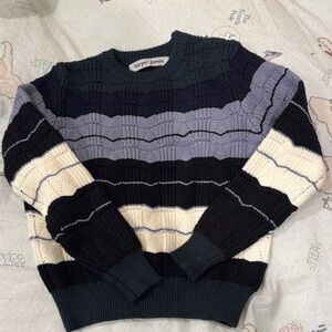 Kids Striped Sweater - Black, Gray, Cream